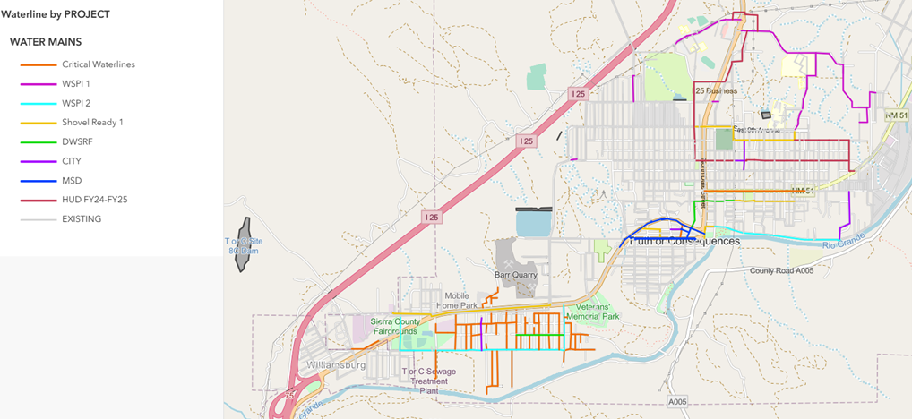 Map of water projects